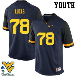 Youth West Virginia Mountaineers NCAA #78 Marquis Lucas Navy Authentic Nike Stitched College Football Jersey AB15O75OL